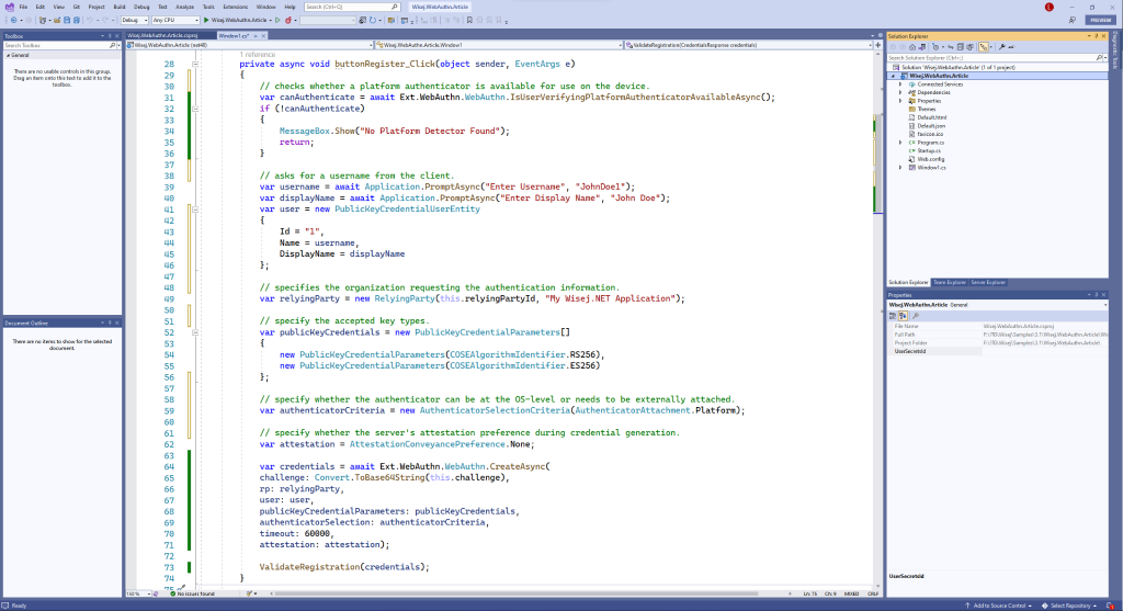 Wisej.NET WebAuthn Registration
