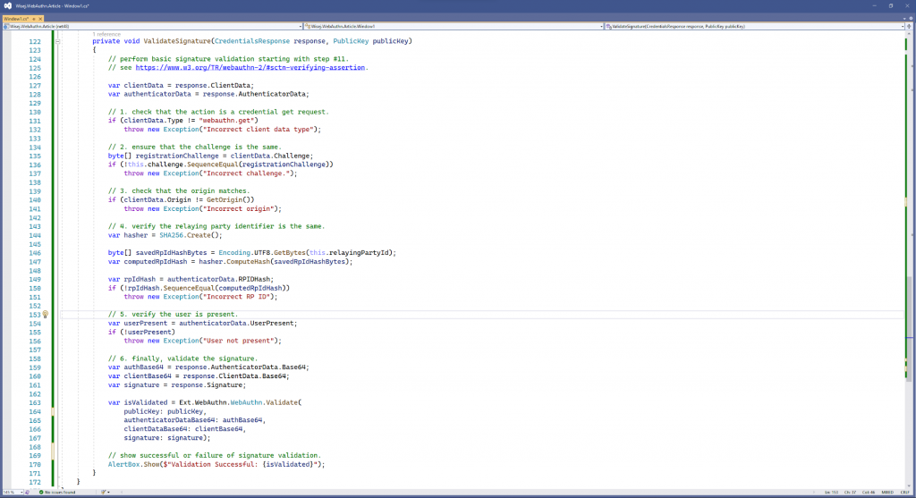 Wisej.NET WebAuthn Signature Validation