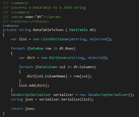 datatabletojson