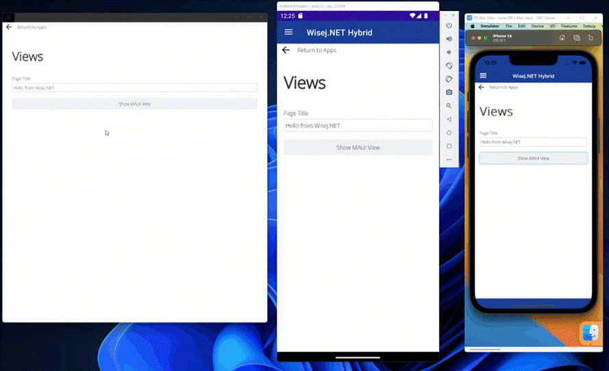 Showing Native MAUI Views in Wisej.NET Hybrid