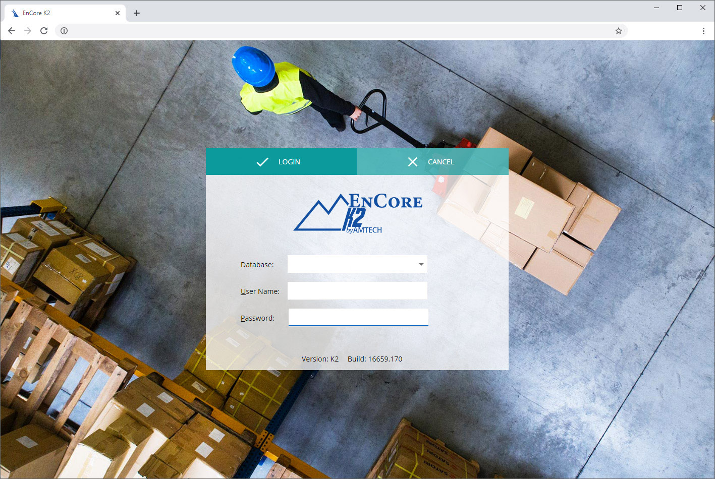 Amtech EnCore ERP dashboard