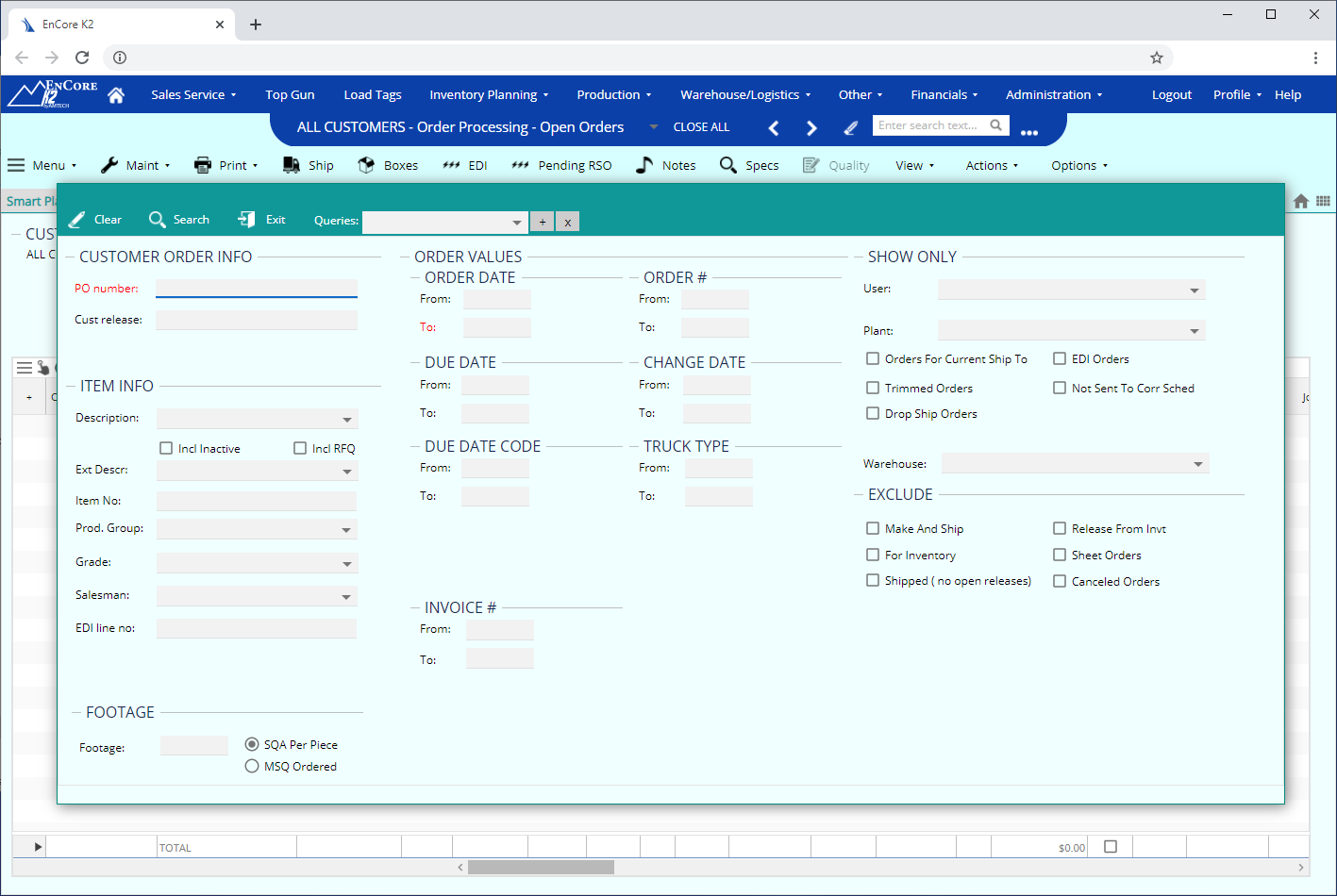 Amtech EnCore supply chain view