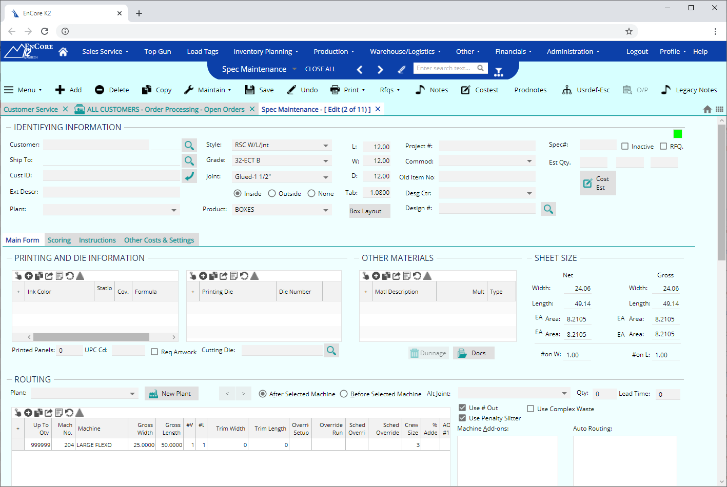 Amtech EnCore reporting view