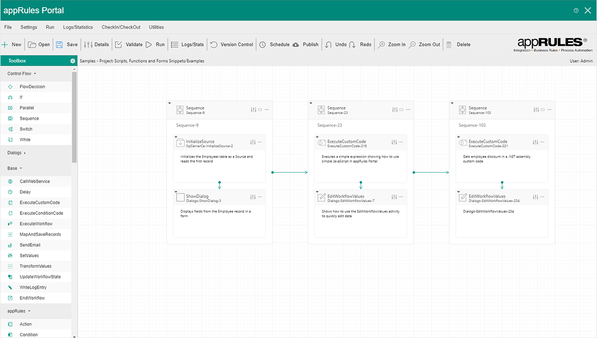appRules Portal data management interface built with Wisej.NET