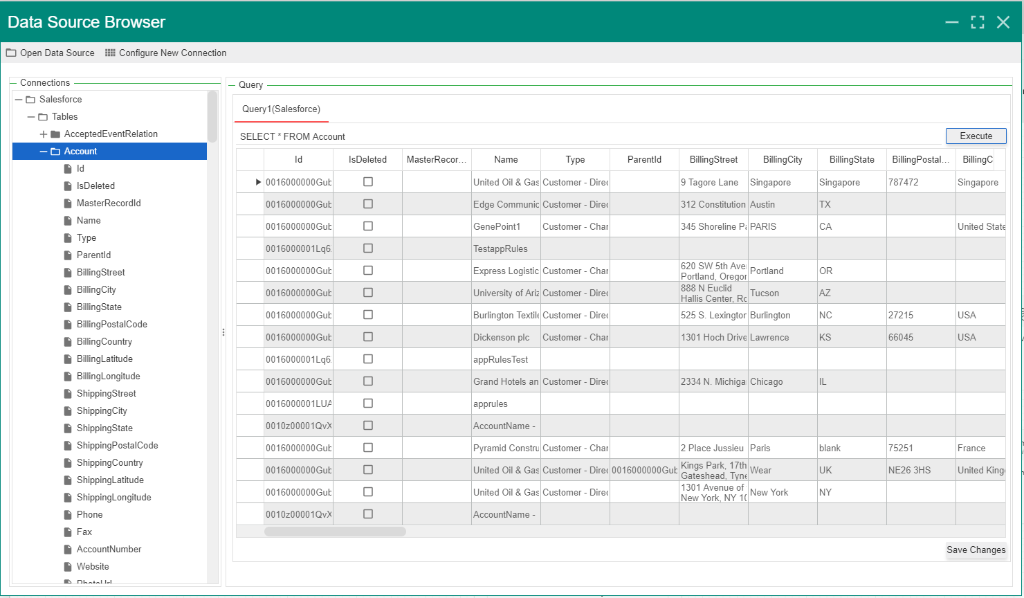 appRules Portal data source browser
