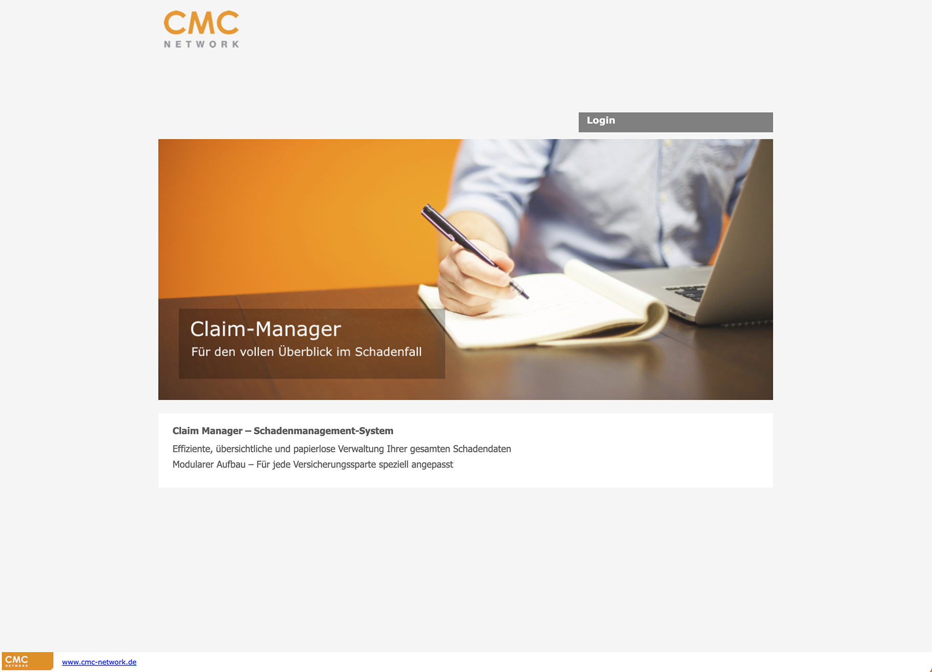 CMC claim handling screen