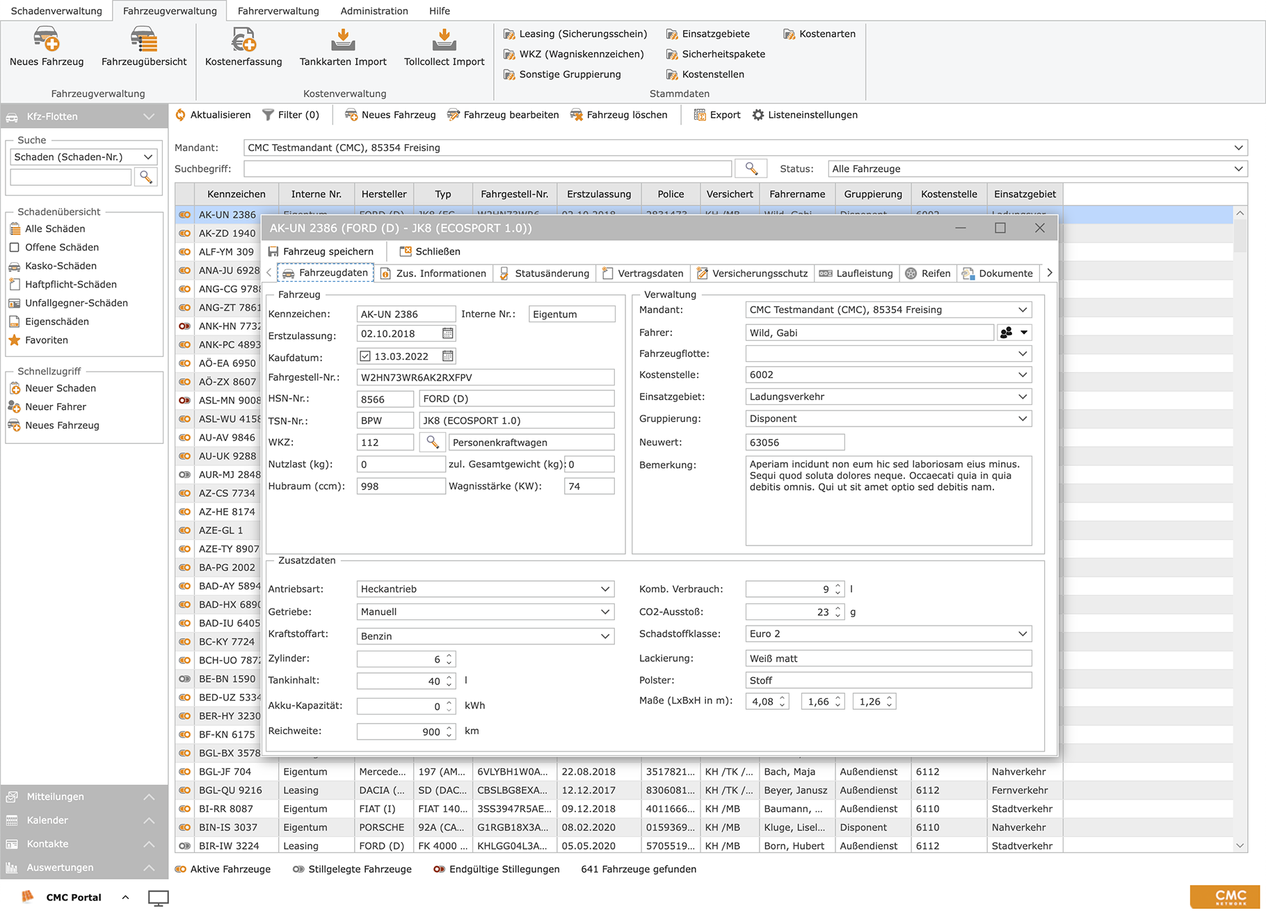 CMC asset and fleet management view