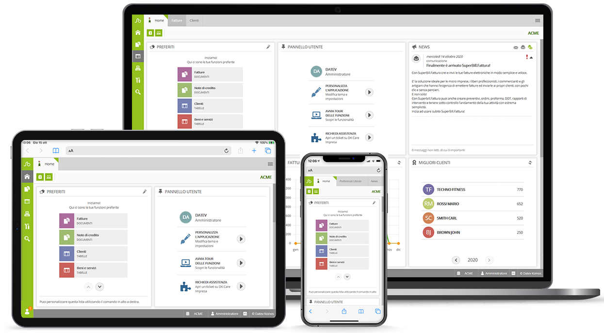 DATEV.it web application shown across devices