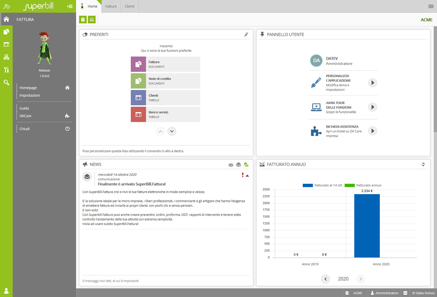 DATEV.it billing application screen