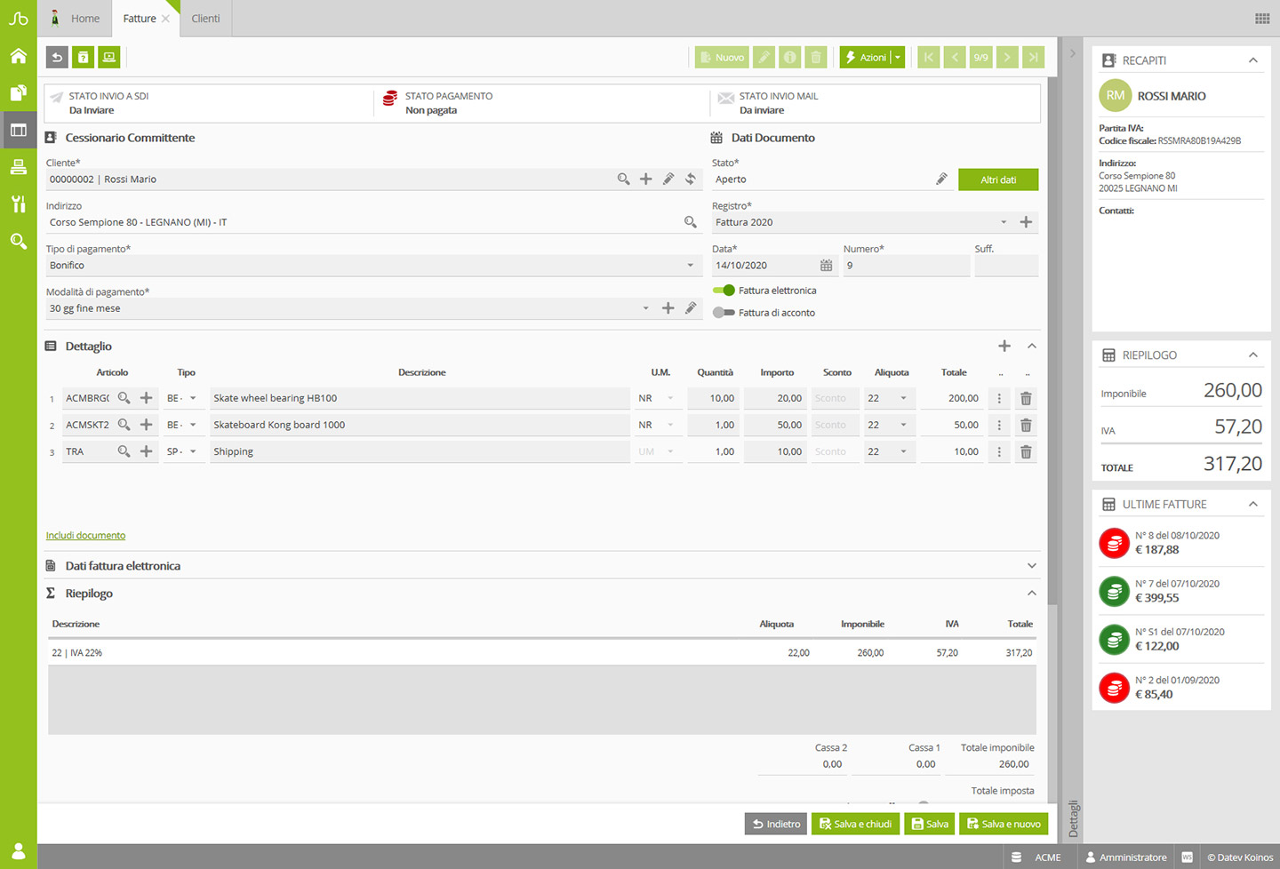 DATEV.it data entry screen with keyboard navigation