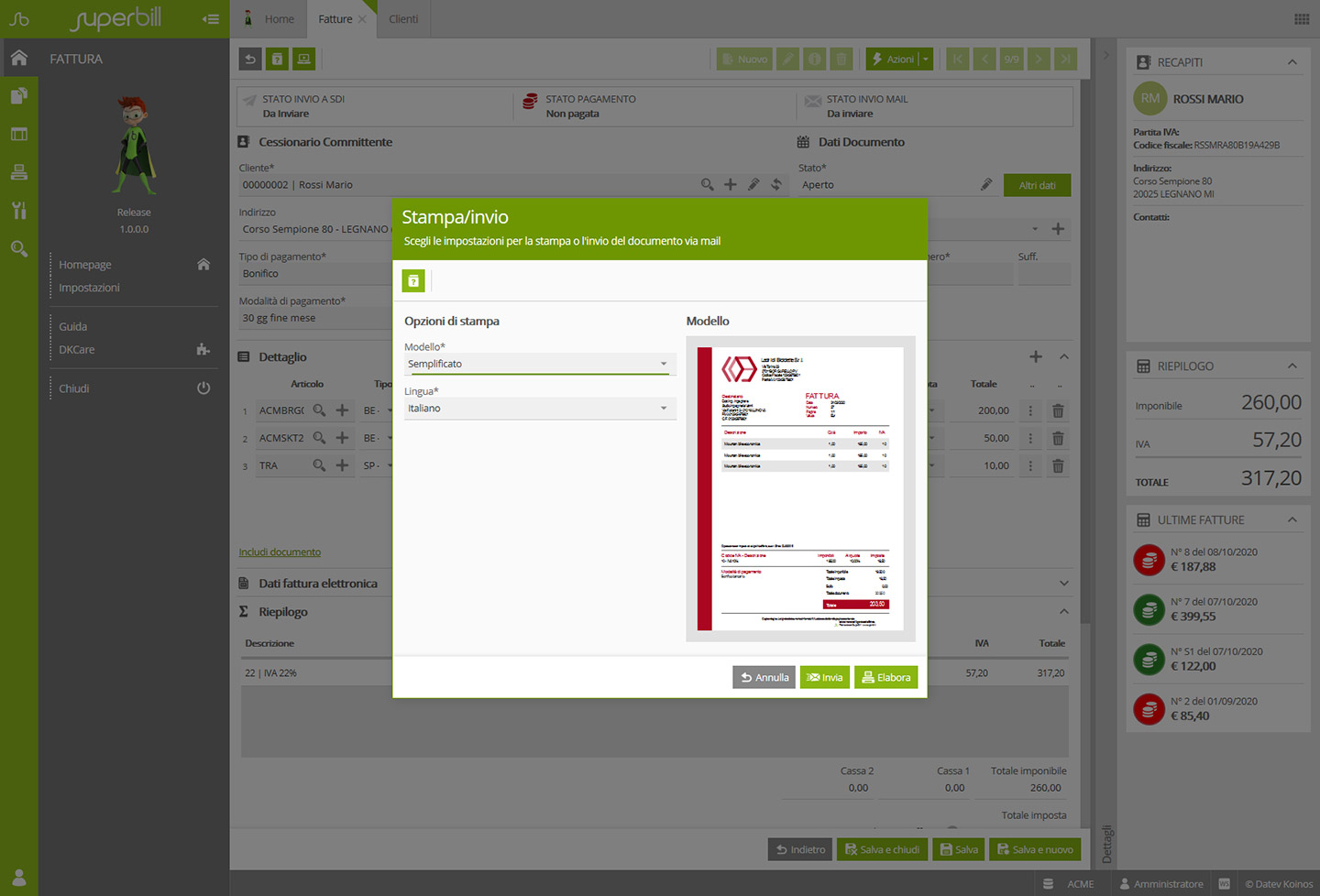DATEV.it themed application view