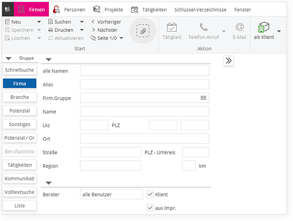 hunter recruiting application UI in the browser