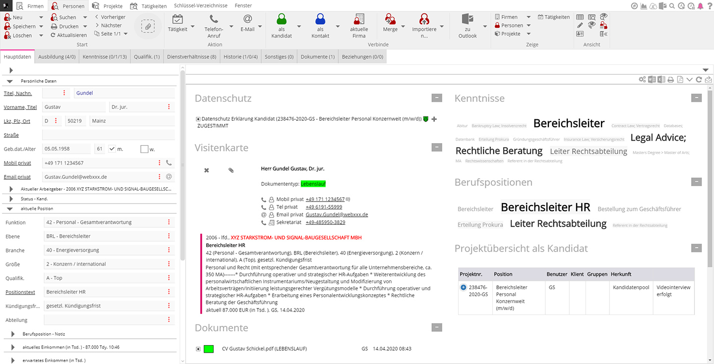 hunter application running on a mobile device