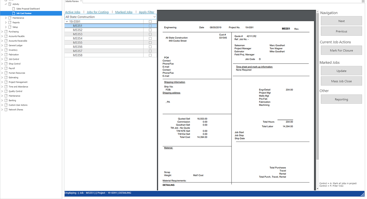 Goodhart Sons ERP application running as a modern web app in the browser