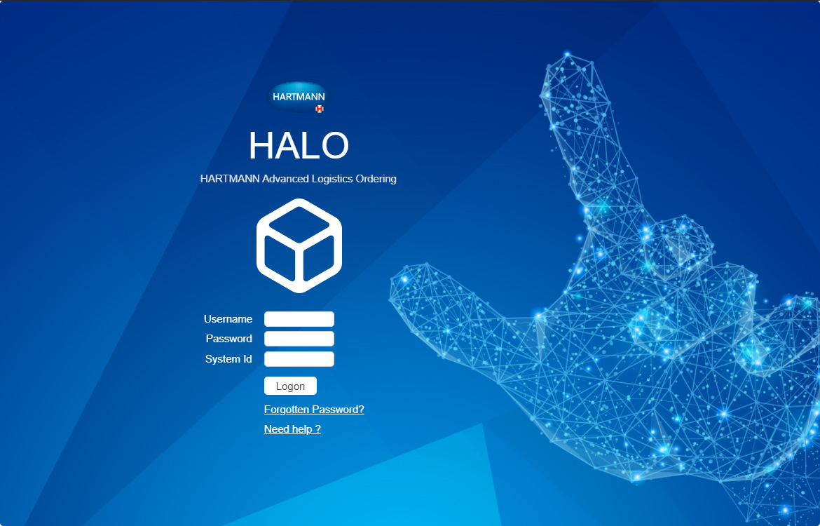 HALO product catalogue and search screen