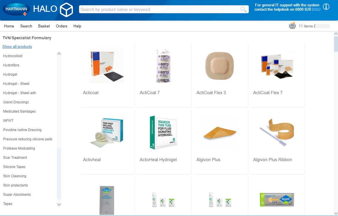 HALO administrative approval and order management screen