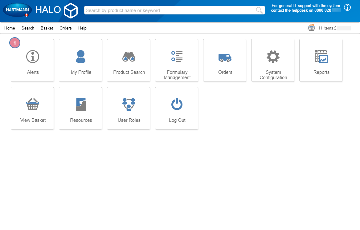 HALO formulary and restricted-product management screen