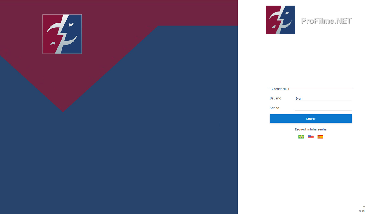 ProFilme.NET web application interface built with Wisej.NET