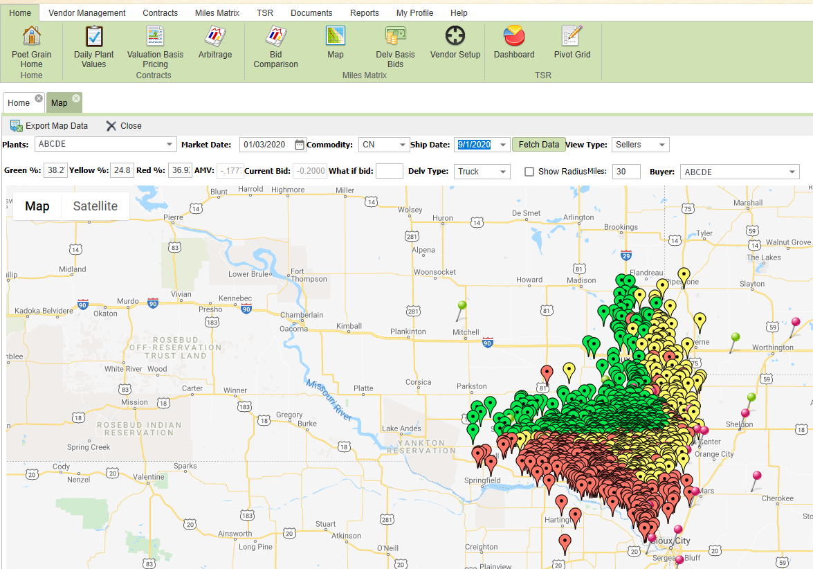 POET supply chain management interface