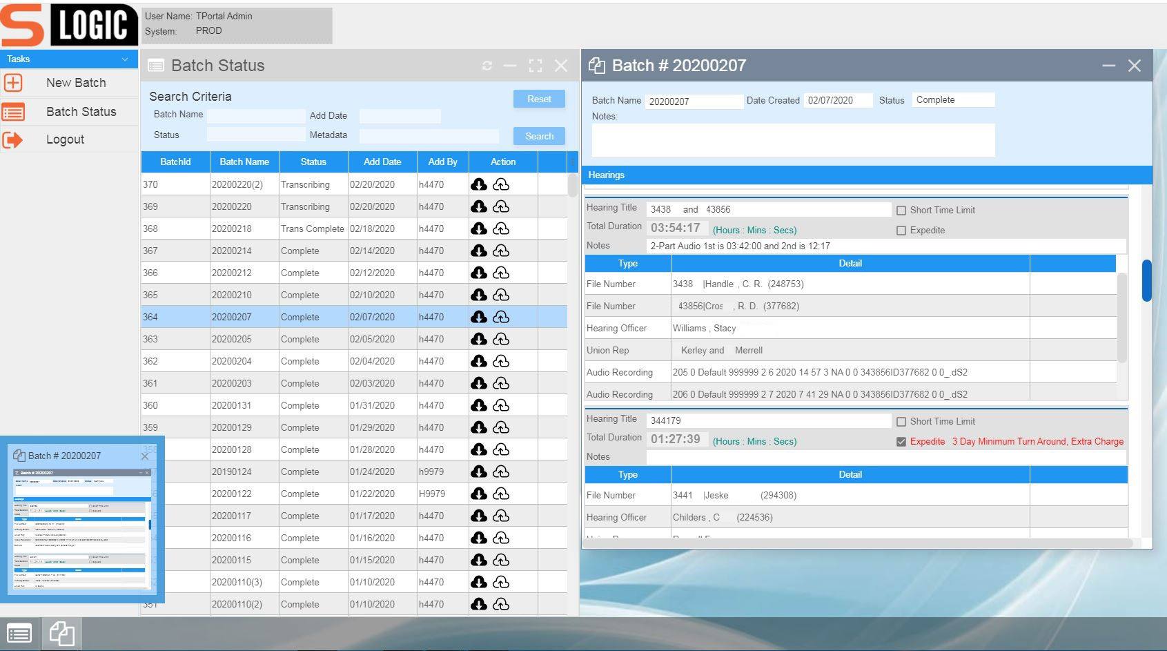 S-Logic data entry view
