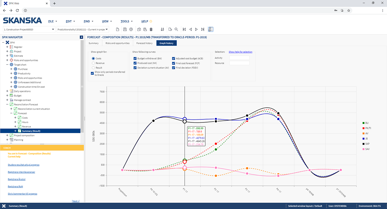 Skanska SPIK web application screenshot 8
