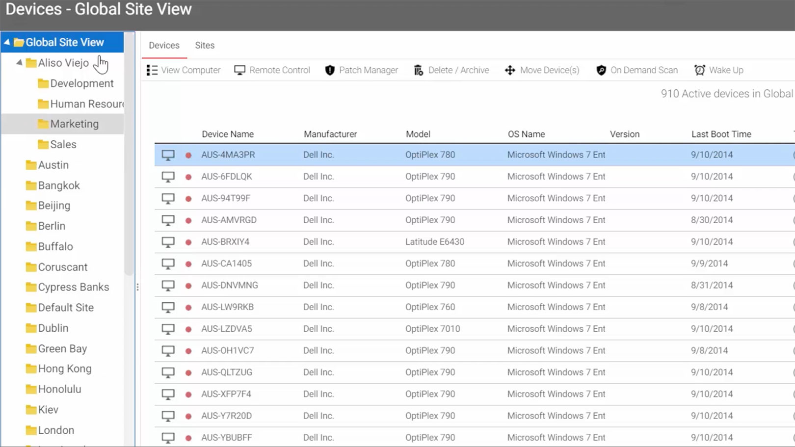Syxsense real-time monitoring view