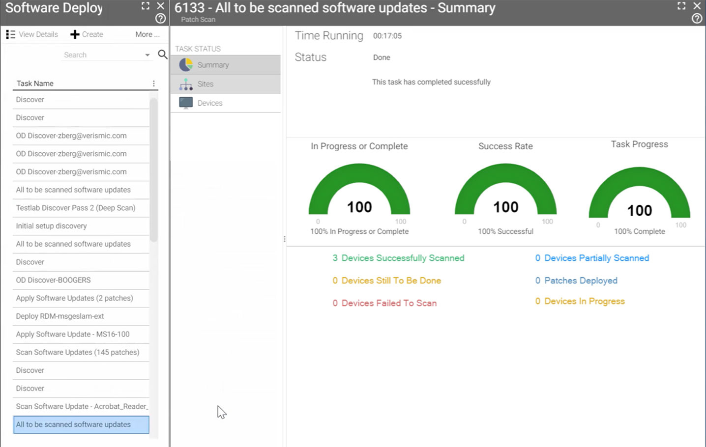 Syxsense security and patch management screen