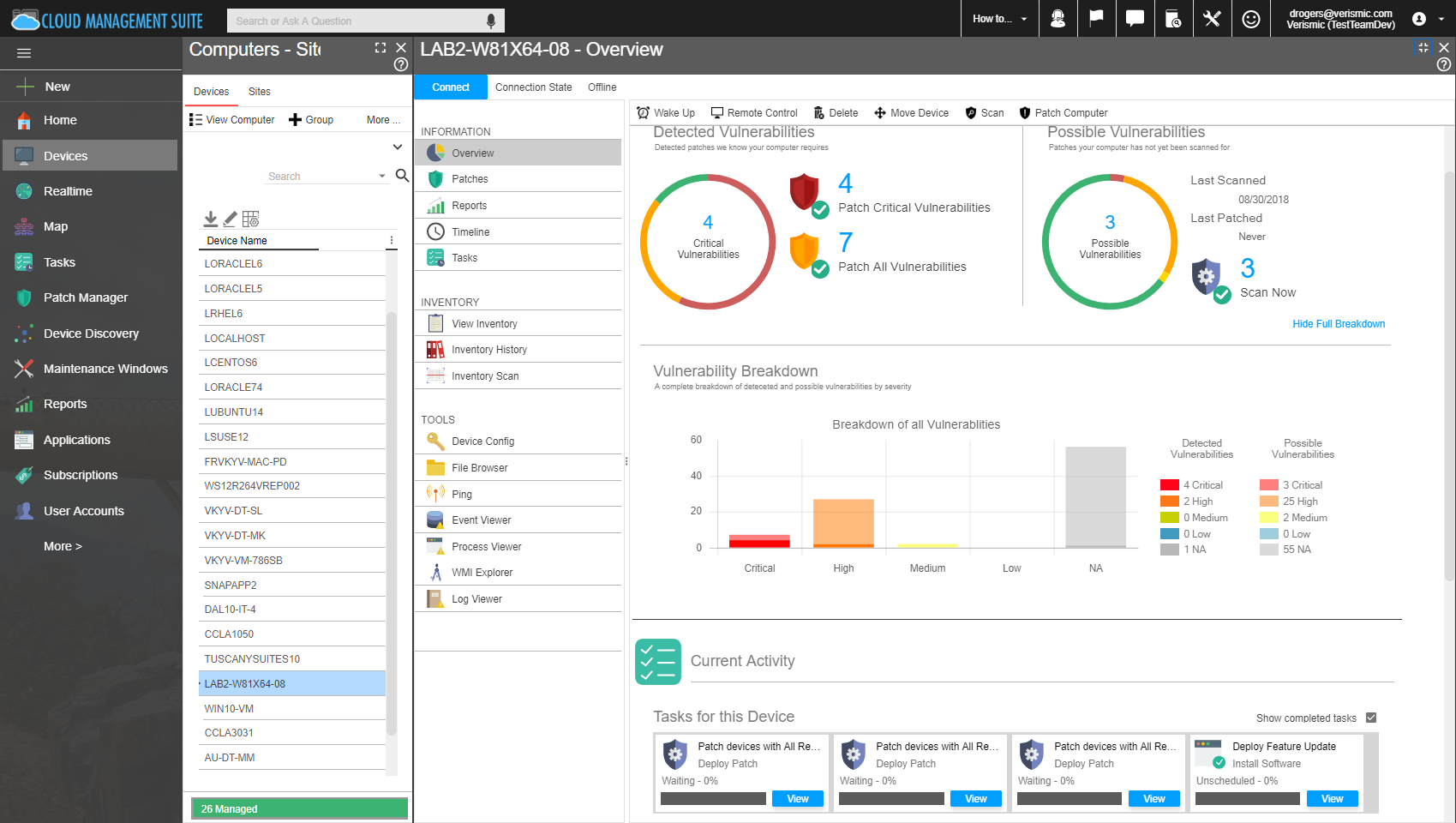 Syxsense endpoint detail and reporting interface