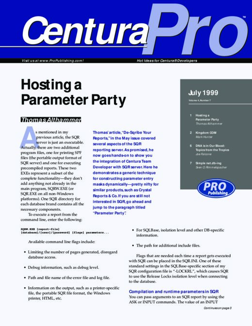 First page of “Hosting a Parameter Party”