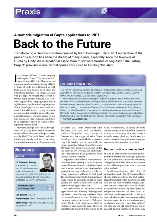 First page of “Back to the Future”