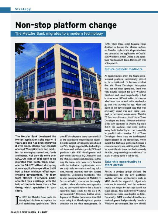 First page of “Non-stop Platform Change”