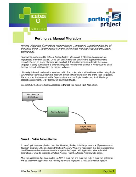 First page of “Porting vs. Manual Migration”